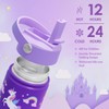 SANDJEST Unicorn Kids Water Bottle With Straw Lid 12oz Insulated