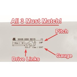 16" Chainsaw Chain For Poulan ES300 Electric saw 3/8 LP .043 Gauge 56 DL