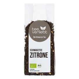 teeverliebt Organic Black Tea Lemon, Loose Black Tea with Lemon Flavour, Organic Tea Blend, 100g