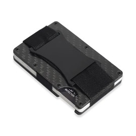 Caroula Beauty Eros for Men 3.4oz EDT - Luxury Gift Set - Toiletry Bag, Fillable Travel Perfume Atomizer and RFID Metal Carbon Fiber Minimalist Wallet