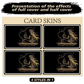 peacoblue Gold Bank Card Sticker Aquarius Credit Debit Card Custom Skin Cover Protector, 4 Styles Waterproof Scratch-Proof and Attractive Decal for Most Popular EBT Transportation Key Card