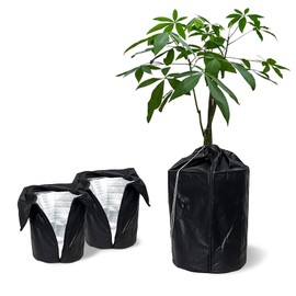 Thermal Pot Protector, Potted Plants Protective Bag for Plants, Plants Winter Protection, Thermal Pot Protector for Plants with Zip and Drawstring, Double Insulated from Frost and Moisture