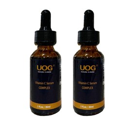 UOG Vitamin C Face Serum Complex- Hydrating, Firming Formula, Improves Skin Tone, Firms, Lifts,Targets Age Spots, Fine Lines, Wrinkles, Vitamin C Indicator Solution. Vitamin C Serum 1 Fl Oz- Pack of 2