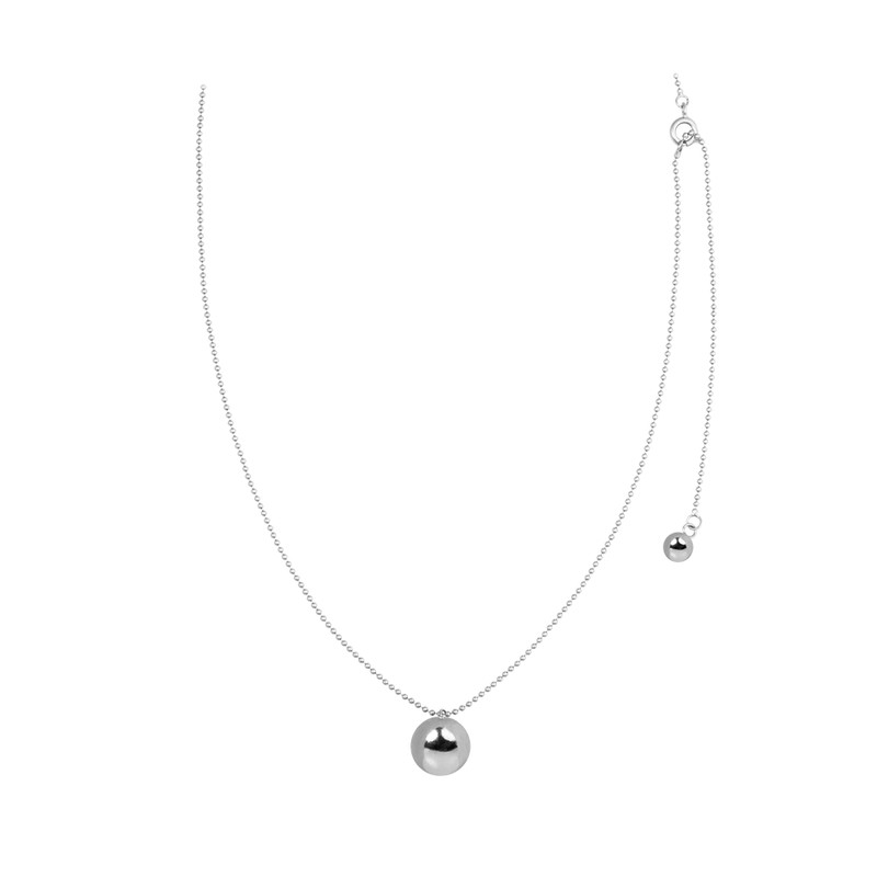 Gold&Deer 14KGP drop ball point long necklace white gold /