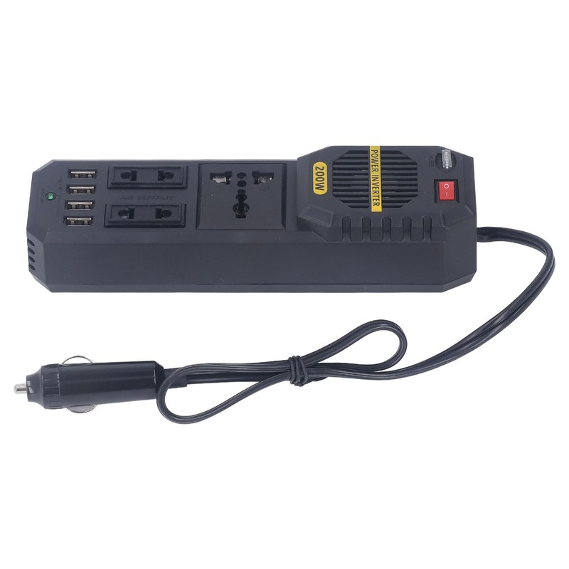 Car Power Inverter 200W 12V to PWM Modified Sine Wave