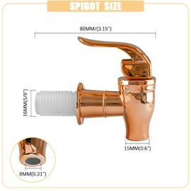 Biaungdo 2 Pcs Replacement Spigot for Beverage Dispenser, Rose Gold Push Style Beverage Dispenser Carafe Spigot Water Dispenser Replacement Spout Faucet