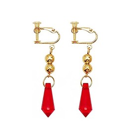 XHBTS Red Earrings (Clip) - Anime Game Hook Earrings - Cosplay Jewellery for Women Girls, Metal