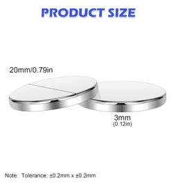 Wukong Super Strong Magnets, 20x3 mm | 6 Pack Heavy Duty Round Magnets for Fridge, Crafts, Pin Board, Notice Board, Office Crafts