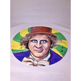 Plastic Waffles DJ Willy Wonka Gene Wilder #1  Slipmat Turntable 12" Record Player, Audiophile