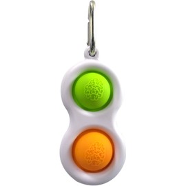 Dimple Toy Simple Sensory Toys with Reduce Anxiety and Stress, Mini Fidget Toys Decompression Keychain Pendants Cellphone Chain (Green Orange, 8cmx4cm)