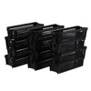 Morcte 12 Pack Narrow Plastic Storage Basket, Stacking Slim Baskets,