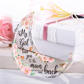 Buioata Anniversary Wedding Gifts for Her - Acrylic Moon My Girl Gifts for Girlfriend & Wife, Touching Sayings Engraved Gifts for Wife, Happy Anniversary Birthday Gifts for Wife, Girlfriend Gifts