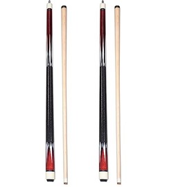 TGA Sports Pool Cues 2-Piece 58 Inch Billiard Cue Sticks 13mm Hard Tip Canadian Maple Cues Set of 2