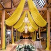 MODFUNS Gold Ceiling Drapes 5x20ft 2 Panels Wedding Arch Draping