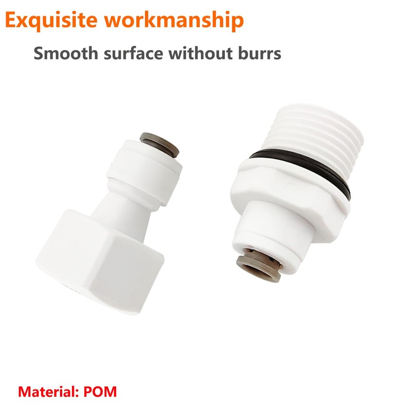 Ctyjia 2 Pcs Pushfit Straight Connector, 1/2" Male Thread/Female Thread