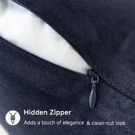 QUORGVES Soft Velvet Pillow Covers 18x18 Inch Pack of 2 Decorative 18x18 Pillow Cover Set Throw Pillows for Living Room Couch Sofa Bed Bedroom Decor 18 x 18 Pillows Inch 45x45 cm (Dark Navy Blue)