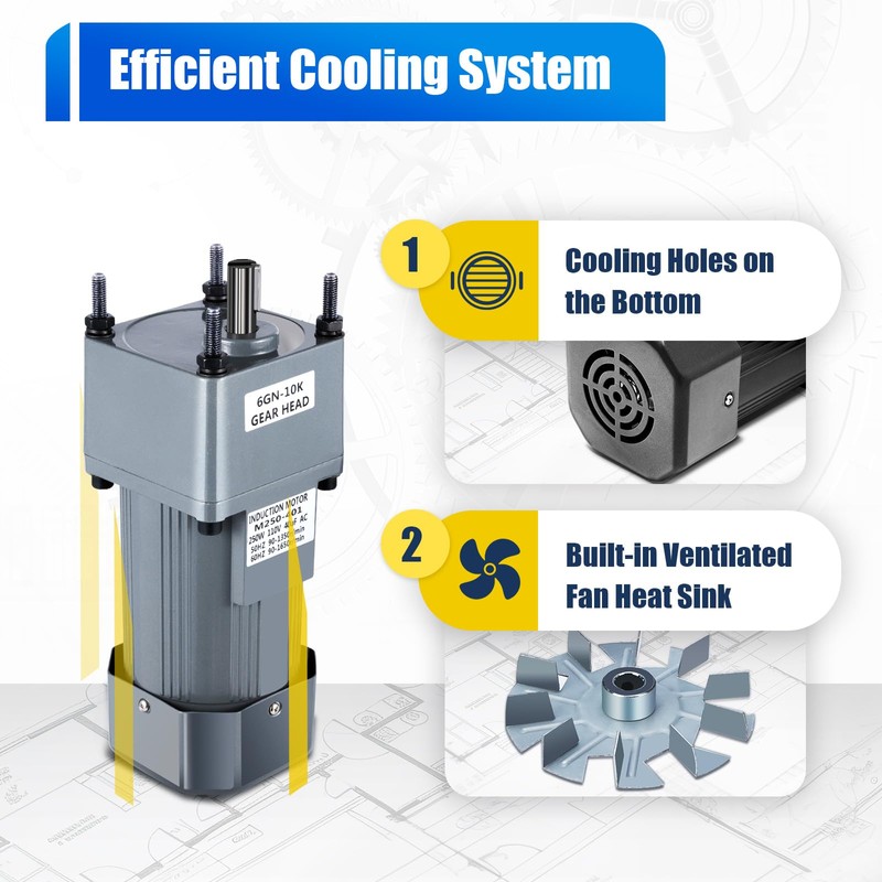 110V AC Gear Motor Single-Phase Electric Motor with Speed Controller