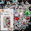 editTime 3D Metal Punk Nail Charms Jewels Kit, 300pcs Alloy