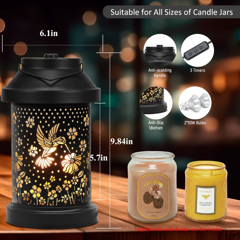 Candle Warmer Lamp - Candle Jars Warmer with Timer &