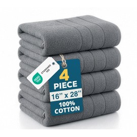 CASA PLATINO Bath Hand Towels for Bathroom - Pack of 4 (16"x28"), 100% Cotton Hand Towel - Soft, Durable, Quick Dry & Highly Absorbent - Hotel Quality Face Towels for Salons & Home Use - Cerulean Blue