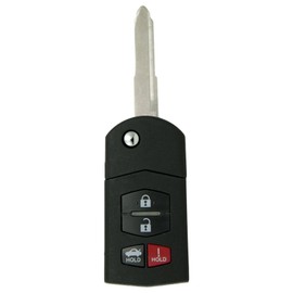 Keyless2Go Replacement for New Keyless Entry 4 Button Remote Flip Key Fob for Mazda 6 and 3 BGBX1T478SKE125-01