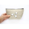 Sheep cosmetic bag Small embroidered makeup purse for women Linen