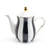 Grace Teaware Black and White Scallop Fine Porcelain Teapot with
