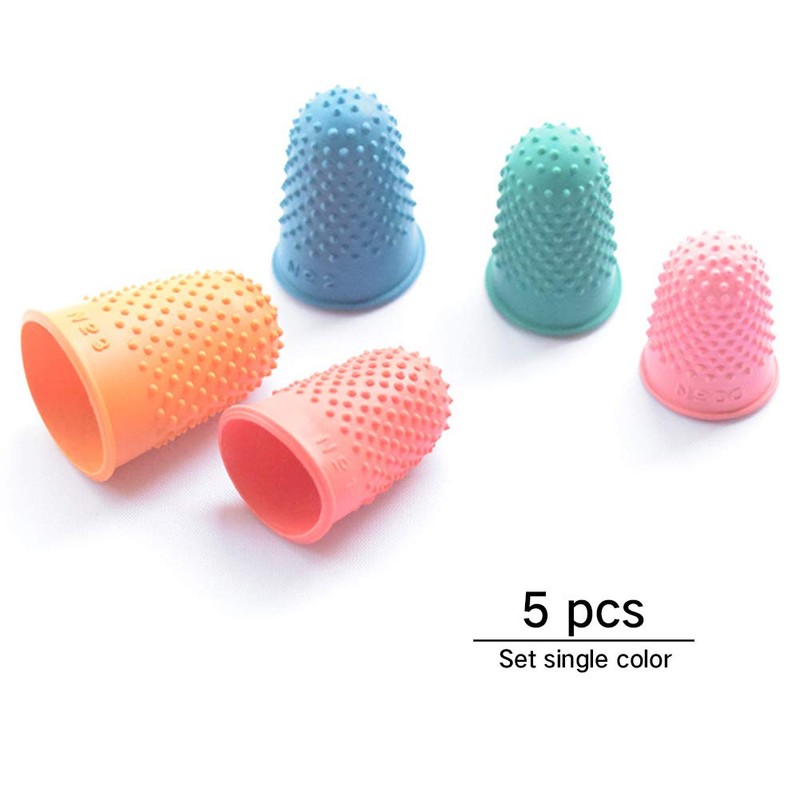AUMACHEN Thimble Protectors 5Pcs, Finger Protectors, Rubber Fingers Thimble Guard