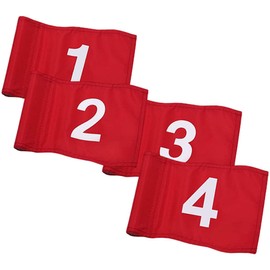 Sewroro 4pcs Golf Green Flags Targeting Golf Practice Flag Court Flag Golf Flag Small Golf Training Flags Practice Court Flag Court Flag Numbered Golf Flag Nylon Red