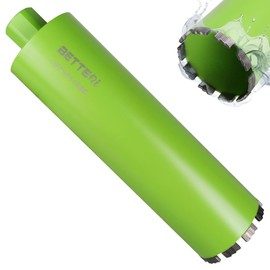 BETTERI 4-1/2" Wet Concrete Core Drill Bit, 1-1/4"-7 Threaded Wet Diamond Core Bit, 14" Drilling Depth Laser Welded Wet Core Bit with Rebar for Reinforced Concrete Hard Brick Masonry