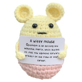 sinirttou Lucky Charm Pocket Hug Mouse, Small Cuddly Toy Lucky Charm, Good Luck Gifts, Lucky Charm Exam Gift, Consolation Gifts, Creative Gift for Girlfriend, First Day of School Gift