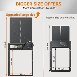 Large Automatic Chicken Coop Door Solar Powered, Automatic Chicken Door Opener with Timer Modes, Intelligent Obstacle Sensors, Solar Chicken Coop Door Chickens, Ducks, and Geese, 14.2" H x 10.83" L
