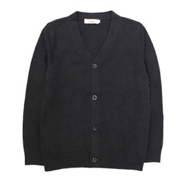 COSHU V-neck Cardigan, Medium Thickness, Kids, Junior, Kids, Boys, Girls, Boys, Cold Protection, School, Boys, Long Sleeves, Formal, Autumn, Simple, School Commute, 35.4, 39.4, 43.3, 47.2, 47.2, 47.2, 51.2 inches (90, 100, 110, 120, 130, 140, 150,, Black