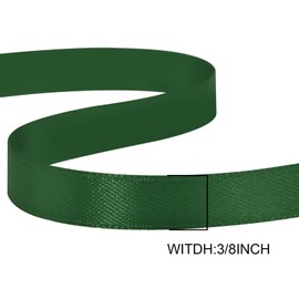GTYBOVA 3/8 Inch x 100 Yards Double Face Dark Green Satin Ribbon 100% Polyester Multiple Colors Available Ideal for Gift Wrapping Hair Wedding Decor