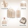 Compression Packing Cubes for Travel - 4-Piece Waterproof Luggage Organizer