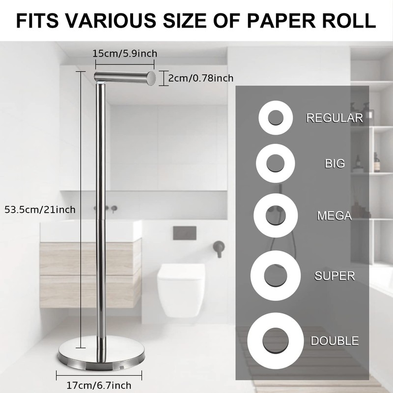 BGL Toilet Paper Holder Brushed Nickel 2 Pack Standing On