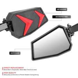 DNA MOTORING Front Pair of UTV Sideview Mirror Folding Design,Compatible With Honda Kawasaki Suzuki Yamaha UTV (SxS), With 1.75" or 2" Clamp, Irregular shape Style, MP-MR-U010