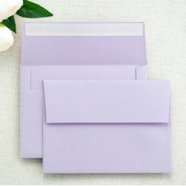 PONATIA 50 Pieces 5x7 Envelopes, Lilac A7 Envelopes Self Seal for Weddings, Invitation Cards, Photos, Postcards, Greeting Cards Mailing, Baby Shower, Graduation, Christmas Gift Cards