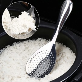 Rice Serving Spoon Stainless Steel Rice Paddle Scoop Non-Stick Rice Spoon Kitchen Utensil for Parties Dinner Kitchen Restaurant