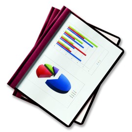 Oxford Clear Front Report Cover, 3 Prong, 1/2 inch Capacity, Burgundy, Letter Size, 25 per Box, (53341)