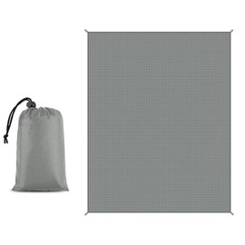BLOOPIC レジャーシート コンパクト 140x100CM ビーチマット 防水 防砂 防湿 洗える 折りたたみ グランドシート 携帯便利 軽量 遠足 運動会 お花見 ビーチ キャンプ ピクニック 登山 アウトドア ピクニックマット 収納袋付属（ダークグレー）