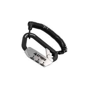 crops Carabiner Lock with Coil Wire ELK 0.1 x 59.1 inches (3 x 1500 mm) | 3 Digit Dial SPD03-SC01 (Hairline Silver)