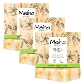 Meina Natural Cosmetics Tea Tree Oil Soap, Organic Natural Soap Against Pimples and Blemished Skin without Palm Oil, Certified, Vegan, Sustainable, Handmade, Like a Solid Shower Gel - 100 g