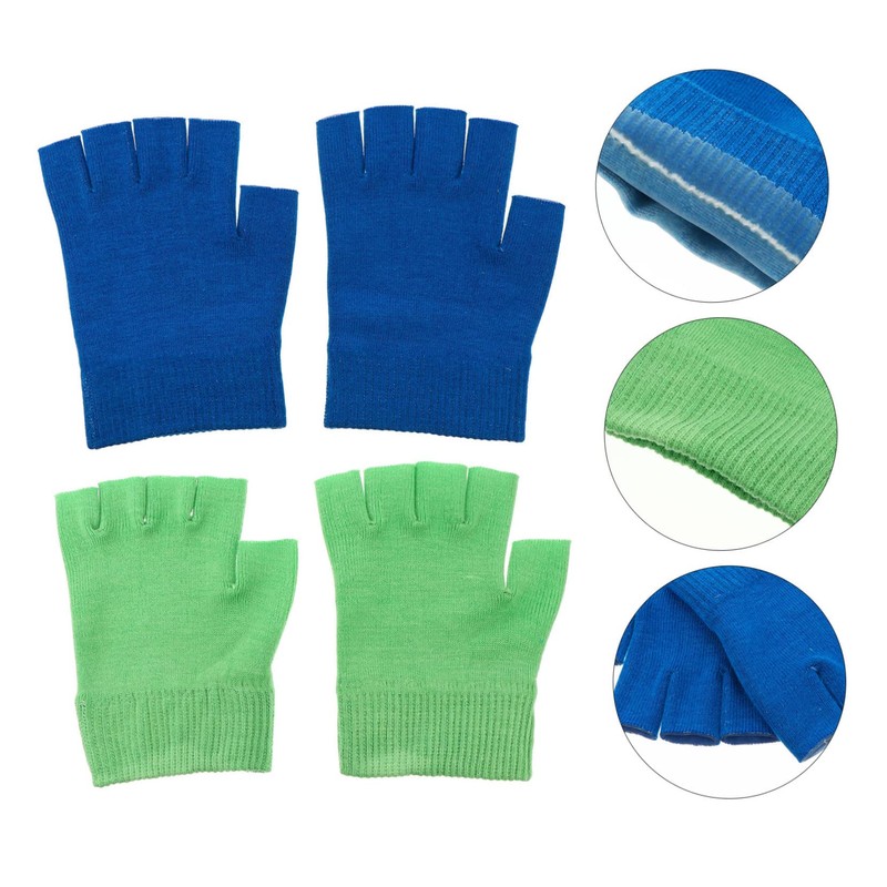Baluue Fingerless Gel Moisturizing Gloves 2 Pairs for Hand Care
