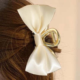 Bow Clips - Satin Hair Bow Clip - Nonslip Claw Clip Big Bow Hair Barrette Hair Dress Up Accessories for Birthday Show