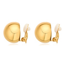 NEPULOY Gold Clip on Earrings Ball Drop Clip Earrings for Women Button Clip Earrings Trendy Earrings for Women