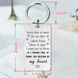 Jzxwan Thank You Gifts Christmas Keychain for Women Men, Appreciation Gifts for Empolyee Teacher Volunteer, Thank You Birthday Key Chain Xmas Present