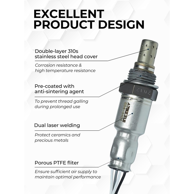 ATBIZZLE O2 Oxygen Sensor 234-4461 Downstream Fit for Honda Accord