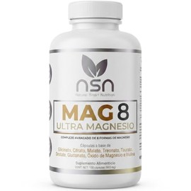 Nsn | Mag 8 Magnesio Elemental | 8 Formas en 1 C?psula con Treonato, Orotato y Taurato | Alta Biodisponibilidad + Vitamina B6 P-5-p | F?rmula Avanzada