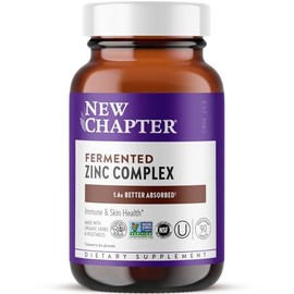 Zinc Supplement, New Chapter Fermented Zinc Complex, ONE Daily for Immune Support  Skin Health  Non-GMO Ingredients, Easy to Swallow  Digest, 90...   